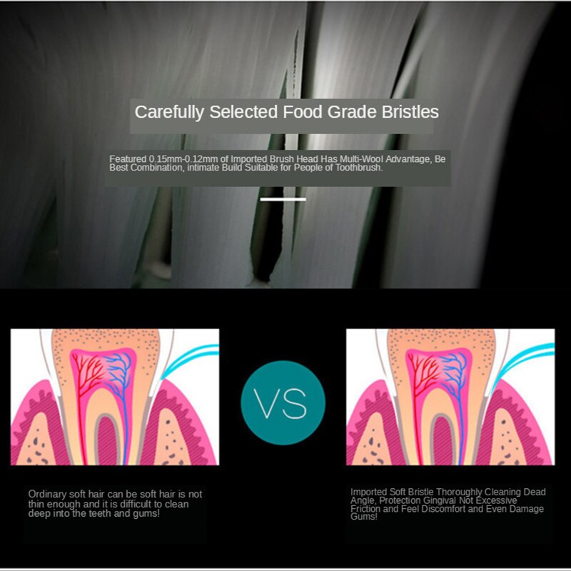 Sonic Electric Toothbrush Ultrasonic Automatic USB Rechargeable IPX7 Waterproof Whitening Teeth Tooth Brush Head Holder Adult