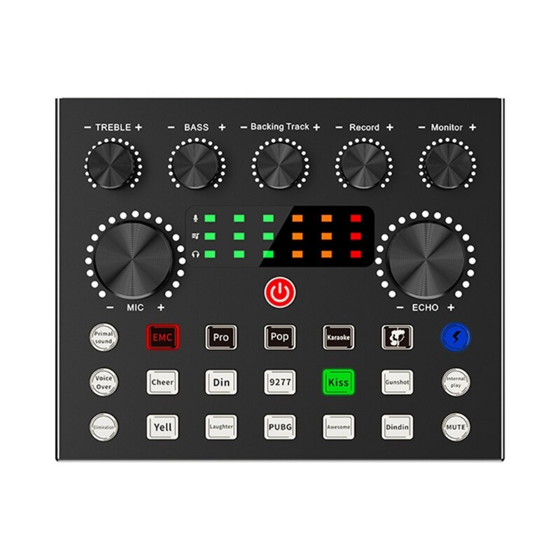 Audio Interface Externe Geluidskaart Opname Voor Live-uitzending Gaming Living Zingen Netwerk Mixing Audio Mixer