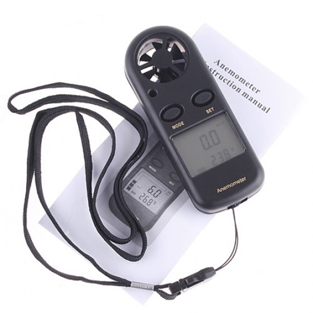 Mini LCD Digital Anemometer Wind Speed Air Velocity Temperature Measuring with Backlight