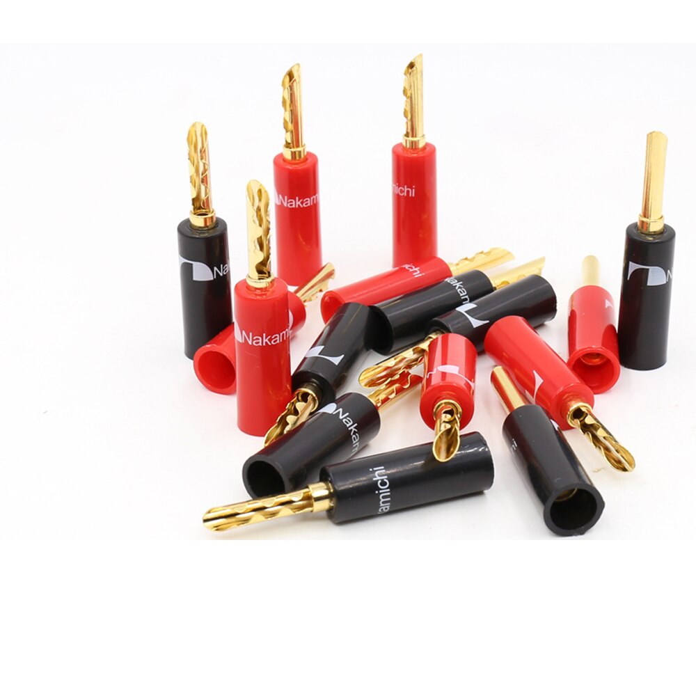 Hi-End 24k vergulde Red & Black BFA 4mm Banaanstekker hifi Luidspreker kabel Connector