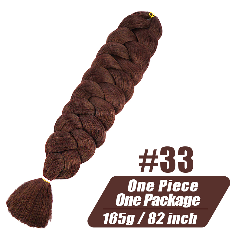 Una pieza, 82 pulgadas, 165g, trenza de fibra térmica, pelo trenzado sintético, Color puro, extensiones de cabello trenzado Jumbo de ganchillo para mujer: Beige