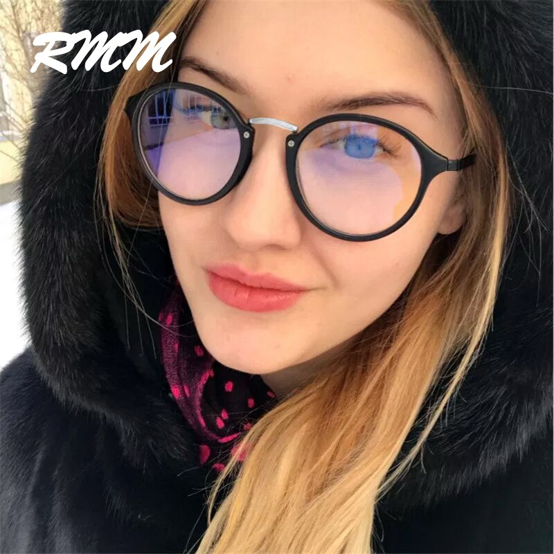 Blue light glasses frame computer glasses spectacles round transparent female women's eyeglasses frame Optical glasses frame