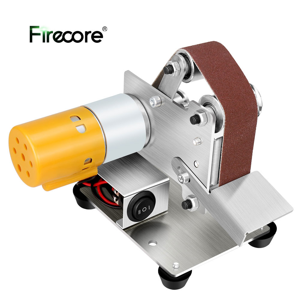 FIRECORE 30MM Belt Sander Grinder Knife Sharpener Mini Electric Belt Sander Multifunctional Home DIY Polishing Grinding Machine