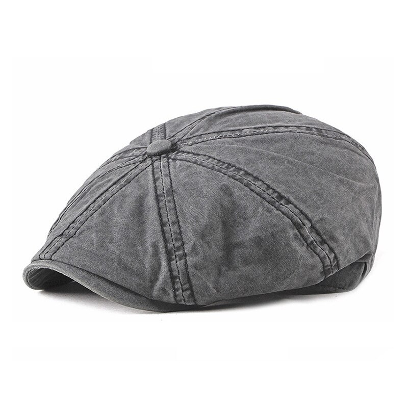 [AETRENDS] de Denim de algodón octogonal sombreros para hombres de Ivy Gatsby taxista conducción sombrero gorra Z-6833