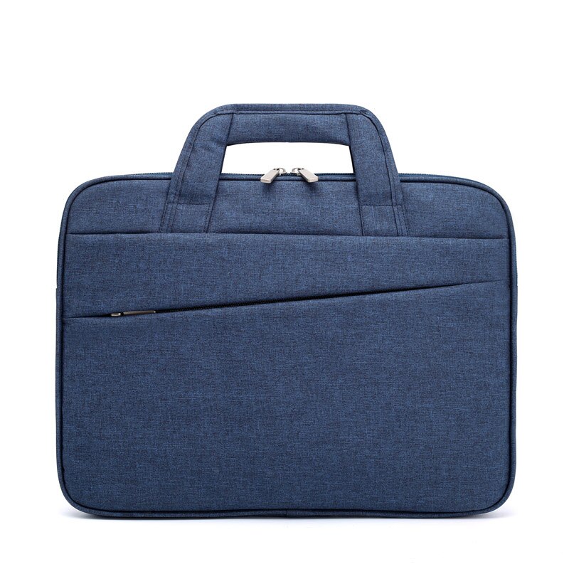 Cesha heren waterdichte canvas 15 inch laptoptas duurzame documententas draagbare draagbare portfolio: Blauw