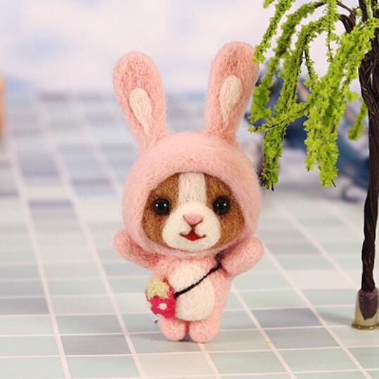 Dog and Dog Animals Wool Felt wool needlepoint kit wool felt needle felting decoration craft needlecraft: R