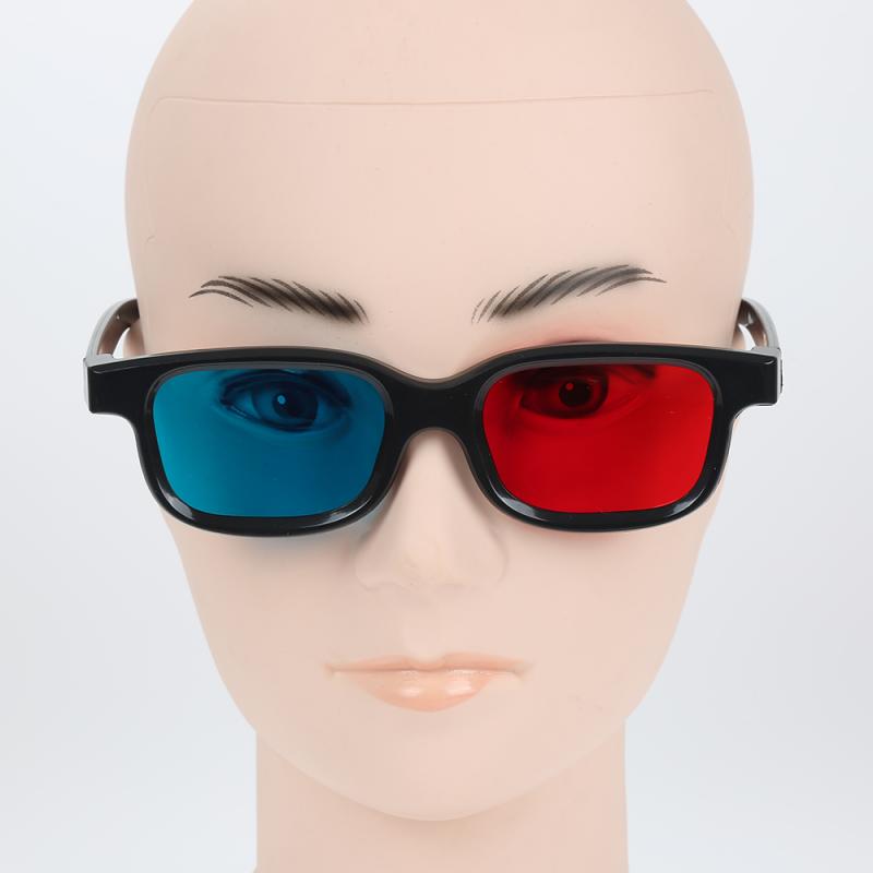 1x schwarze rahmen, 3d -blaue brillen, schwarzer rahmen für dreidimensionale anaglyphen-tv-filme, dvds, spiele und videos – bietet ein gefühl von realität