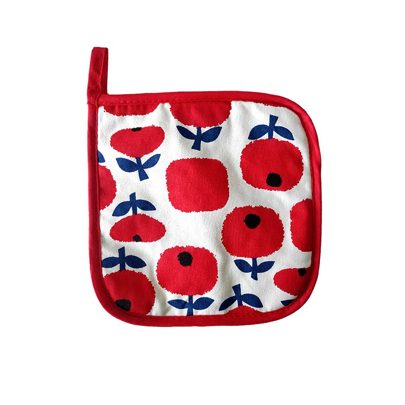 Juego de Guantes Térmicos y resistentes al calor para cocina, protectores de manos resistentes al calor para ollas calientes, 1 unidad: RED SQAURE