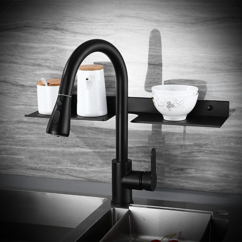 Pull-Down Kitchen Faucet Kitchen Sink Mixing Faucet 2 Kinds of Shower Nozzles and Cold Faucet
