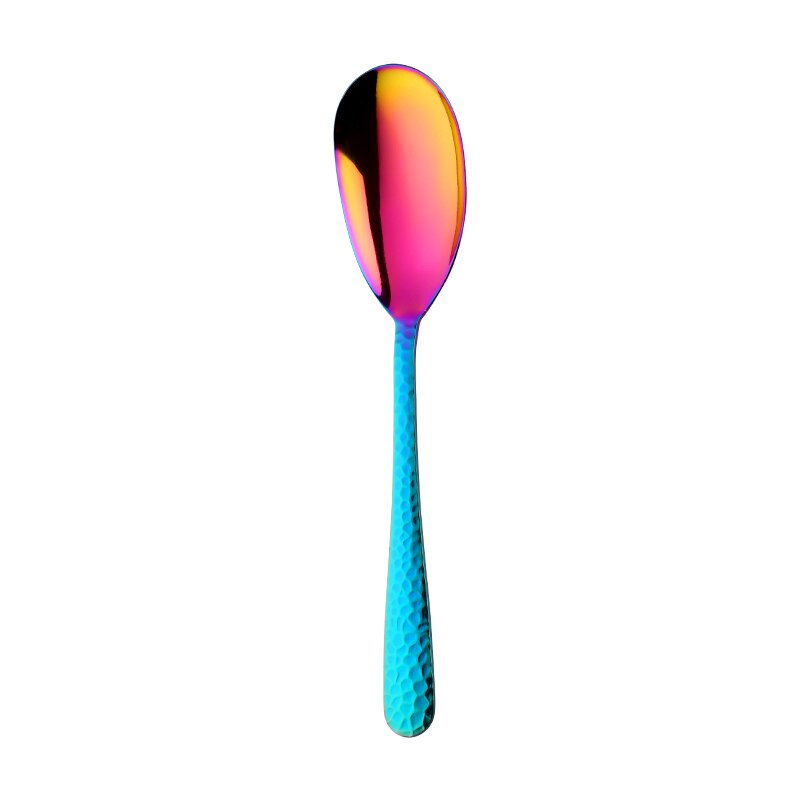 12 Inch Grote Opscheplepel Vork Kleurrijke Verbazingwekkende Rainbow Salade Server Eetlepel Roestvrijstalen Eetkamerstoel Kitechen Gebruiksvoorwerp: Rainbow NO.0-Spoon