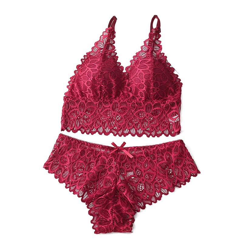 Conjuntos de sujetadores para mujer, ropa interior cómoda con encaje calado sin aros, traje de dos piezas de ropa interior para mujer, conjuntos de sujetadores para mujer