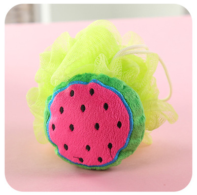 Cepillo para baño de bebé de algodón de dibujos animados suave esponja de baño de bebé en polvo Puff lindos niños recién nacidos producto de ducha infantil frotando bolas de toalla: Green