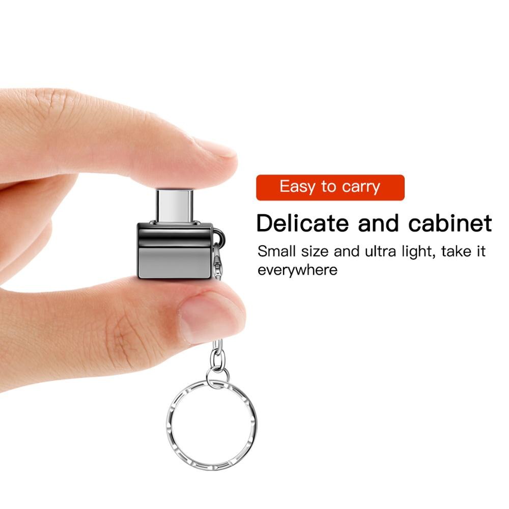 ANMONE USB Typ C OTG Adapter Typ-C Zu USB Konverter für USB C PD Ladegerät Maus tastatur Blitz disk Tragbare Schlüsselbund OTG Stecker