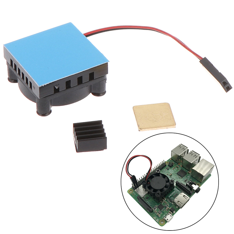 Universele Ventilator Cooler Module Plein Koelventilator met Heatsink Cooler Kit Koper Aluminium Cooling Pad Voor Raspberry Pi 4/ 3/2