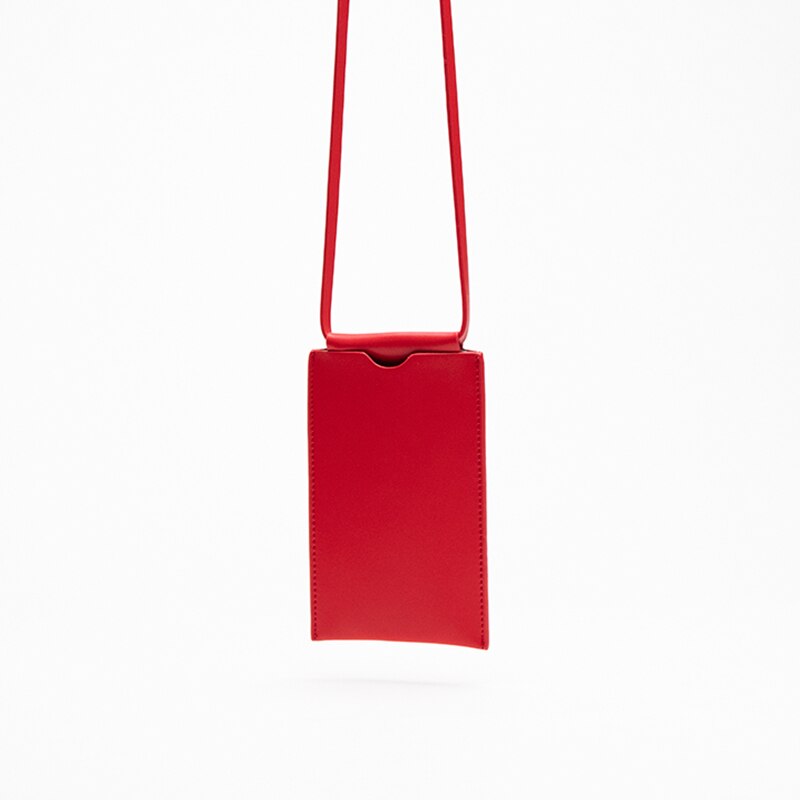 Woman Mint Green PU Leather Single Strap Casual Soft Can Hold On Phone Messenger Crossbody Bags Q001: red