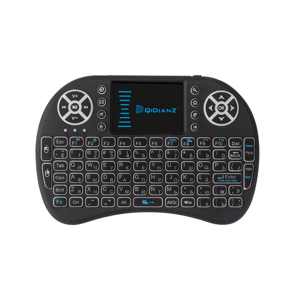 I8 baggrundsbelyst tastatur på 2.4 ghz understøtter flere sprog, der er egnede til mini-tv-set-top-bokse