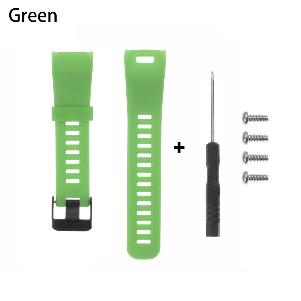 Silicone Strap For Garmin Vivosmart HR Rubber Wristband Sport Belt Bracelet Replacement Watch Band Sports Strap with tools: green