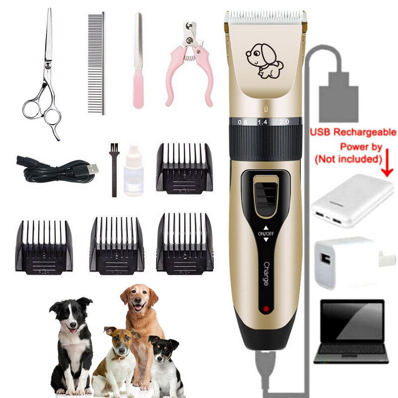 Elektrisk klipper maskine usb opladning kæledyr haircut paw shaver clipper kæledyr hund negle hår trimmer kværn pleje