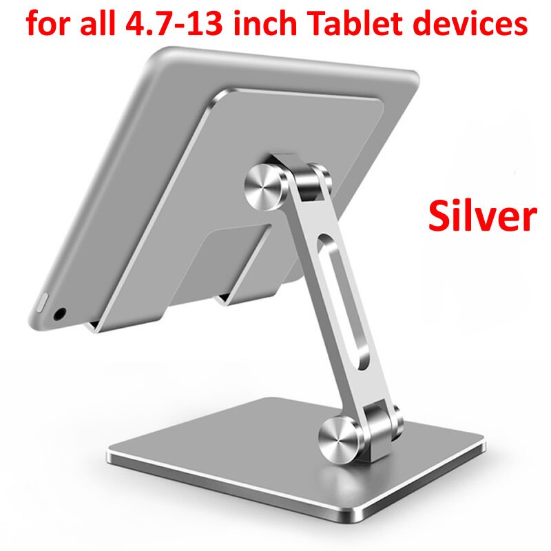 Tablet Stand Desktop Verstelbare Standaard Opvouwbare Houder Dock Cradle Voor Ipad Pro 12.9 11 10.2 Air Mini Samsung Xiaomi huawei: MT134 Silver