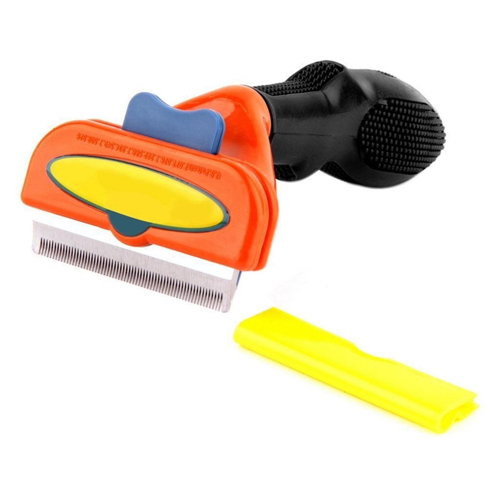 Herramienta para peinar el pelo para mascotas, cepillo de aseo largo y corto, peine para perros pequeños, medianos, gatos, sin cortar ni dañar la piel: Orange Short