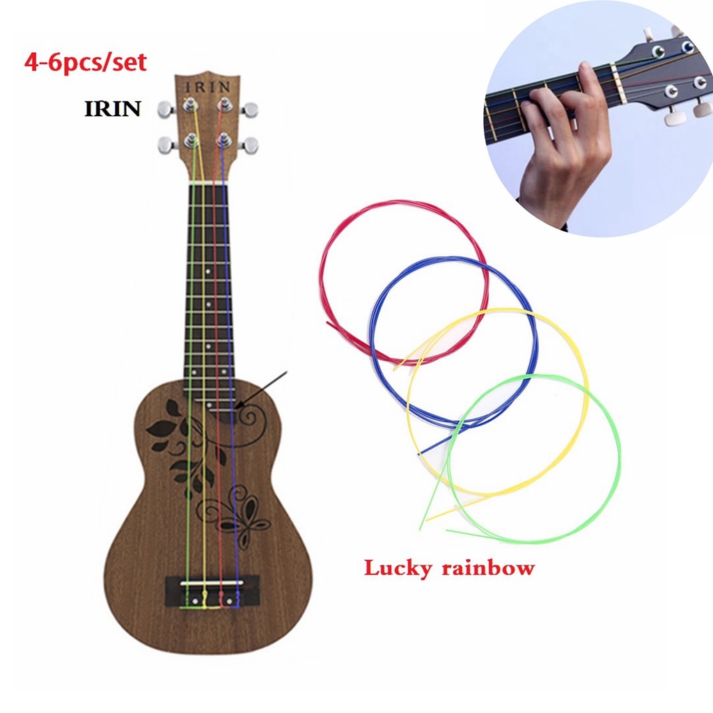 Irin 4-6 Stks/set Nylon Rainbow Kleurrijke Ukulele Snaren Duurzaam Vervanging Deel Voor Ukulele Gitaar Muziekinstrument Acc