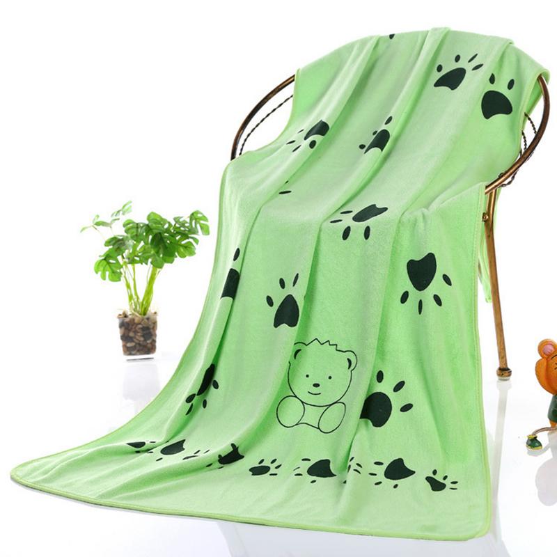 140*70cm Super-sized Microfiber Strong Absorbing Water Bath Pet Towel Dog Towels Golden Retriever Teddy General: Green