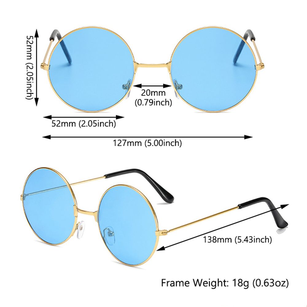 Gafas de sol redondas estilo Hippie para hombre y mujer, lentes de sol circulares de Metal, estilo Retro, a la , para Disco, 2022