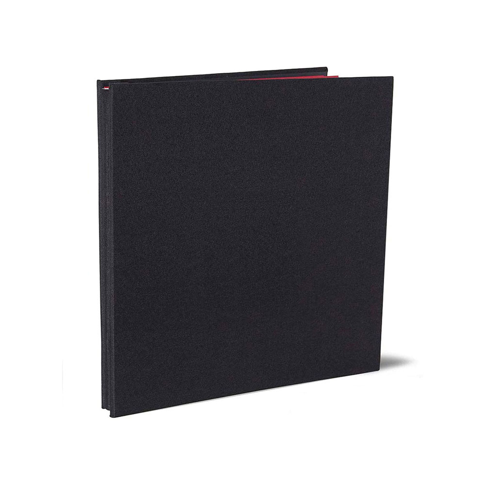 Selvklebende fotoalbum magnetisk utklippsbok album lin kunst gjør det selv 40 sider lin hardcover bryllup baby familie reise: Svart