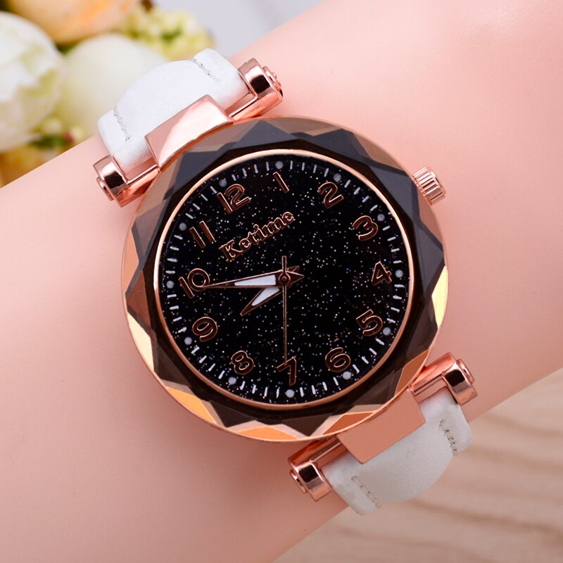 Casual Romantic Starry Sky Women Watches Bracelet Bangle Ladies Wrist Watch Simple Leather Female Clock Relogio Feminino: D