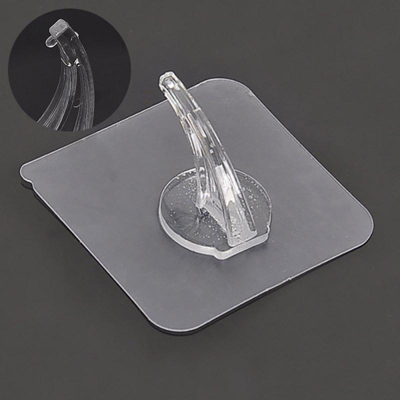 Strong Adhesive Wall Hook Kitchen Bathroom Seamless Invisible Mini Waterproof Transparent Storage Hook