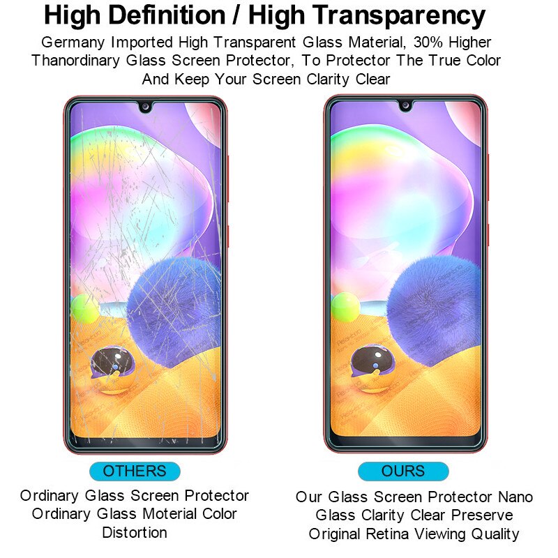2-In-1 Camera Lens Glas Voor Samsung A31 Een 31 Screen Protector Voor Samsung Galaxy A31 sm-a315f/Ds 6.4 "Beschermende Glas Film