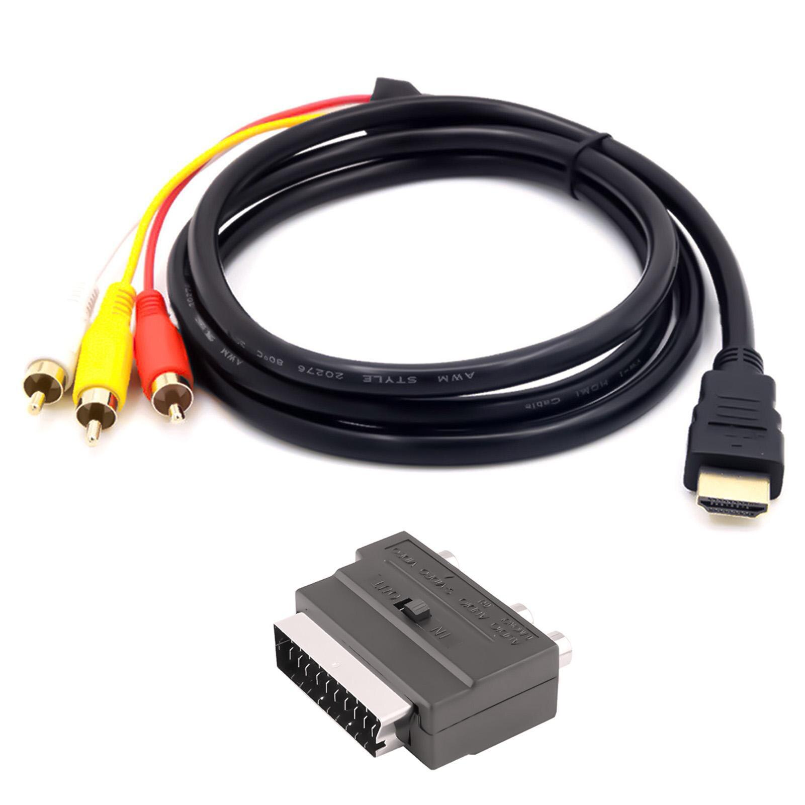 Onvian Hdmi Hd Kabel Om 3RCA Audio Kabel Met Scart Twee-In-een Adapter Kabel 1.5 Meter Voor projector/Dvd/Tv Audio Connector