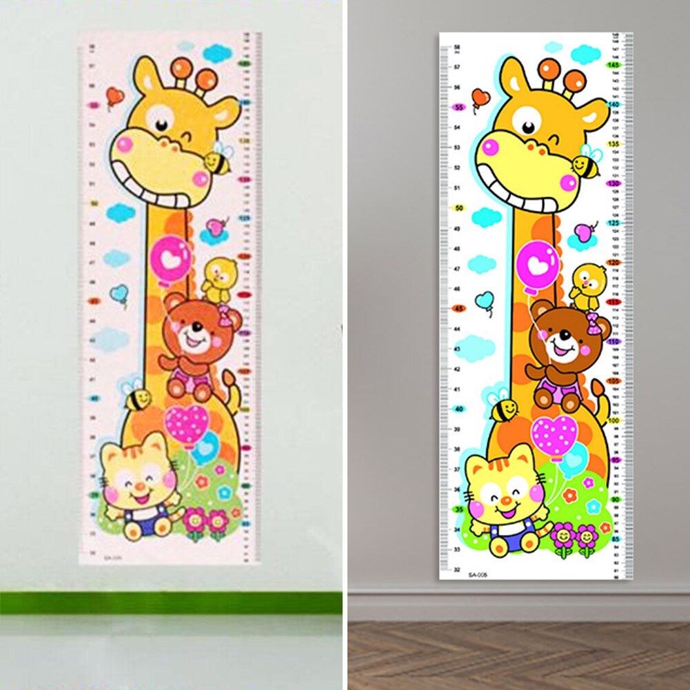 Funny Cartoon Growth Chart for Kids Bedroom Decorations Wall Stickers Diy Cartoon Home Decals Height Measure Mural Art