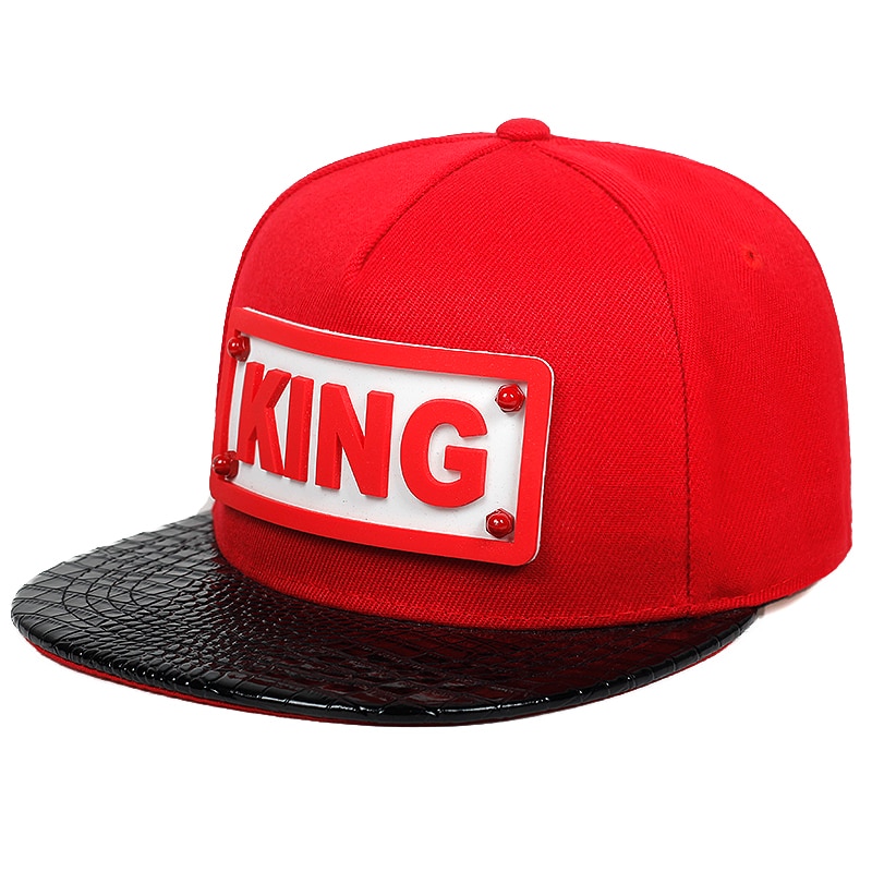 summer men baseball cap hip hop hats pu leather Flat eaves hat 3D KING soft silicone caps sun hats snapback hats gorras