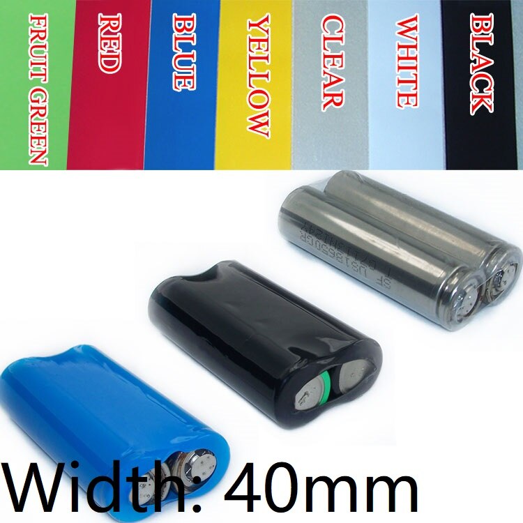 Bredde 40mm ( diameter 25mm)  lipo batteripakke pvc krympeslange isoleret kuffert beskyttelsesdæksel flad pakke farverig