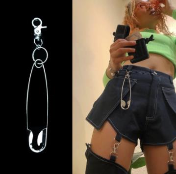 1Stck Sterne Schlauch Kette Frauen Drei Schicht Straße Metall Hosen Schlüssel Kette Punk Hüfte-hüpfen Taille Ketten Gürtel für Hosen Jeans Gürtel: C