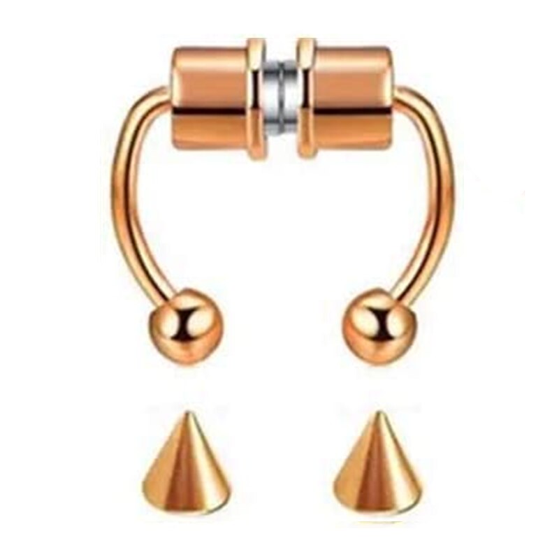 1 PIÈCES En Acier Inoxydable Faux Nez Perçage ensemble Septum Magnétique Faux Piercing Nez Clip Sur Non Piercing Nez Cerceau Septum Anneau Lot