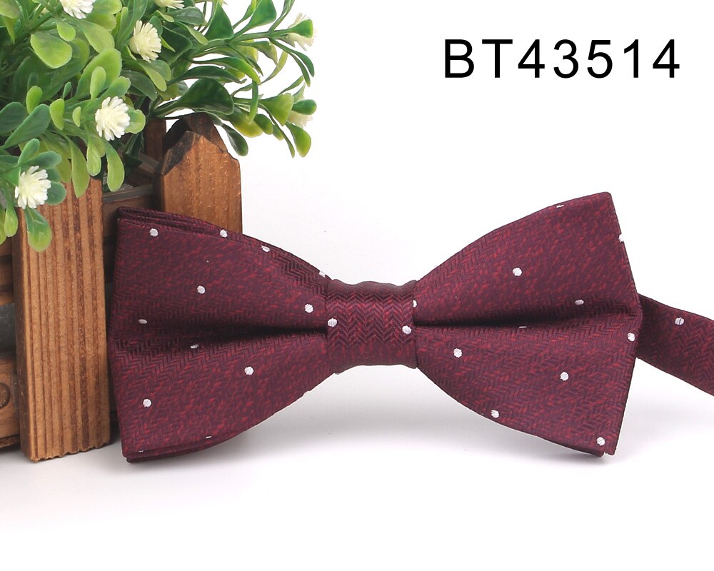 Claret Men Bow Tie Classic Jacquard Bowtie For Men Adult Striped Bow Ties For Business Wedding Butterfly Suits Cravats Bowties: Brown