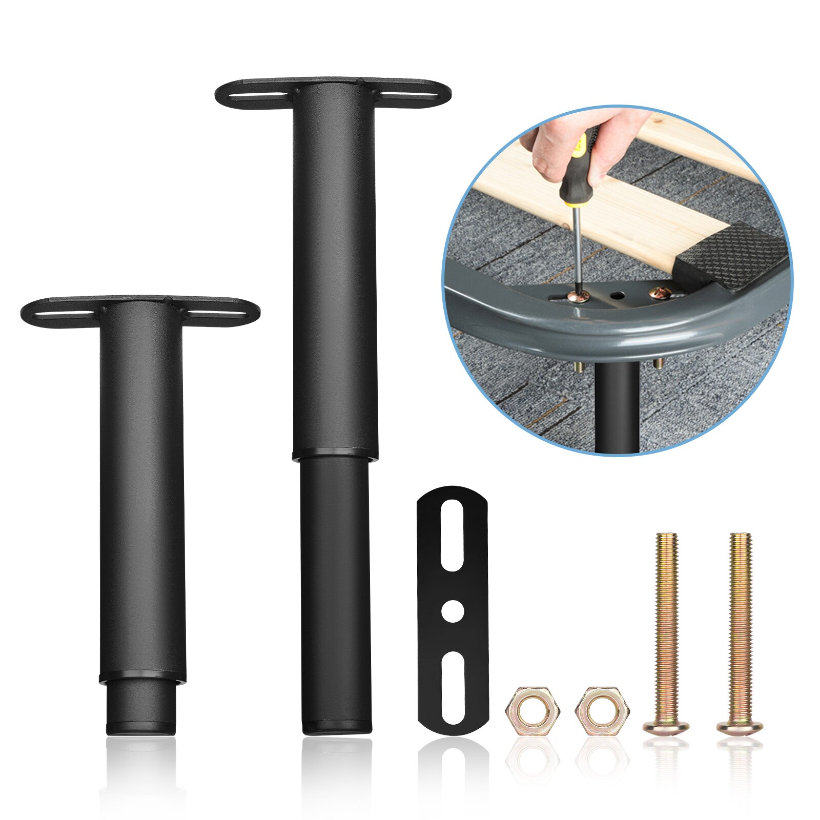 Adjustable Bed Legs Heavy Duty Bed Center Frame Slatted Retractable Support Legs Metal Furniture Support Feet Replacement Parts