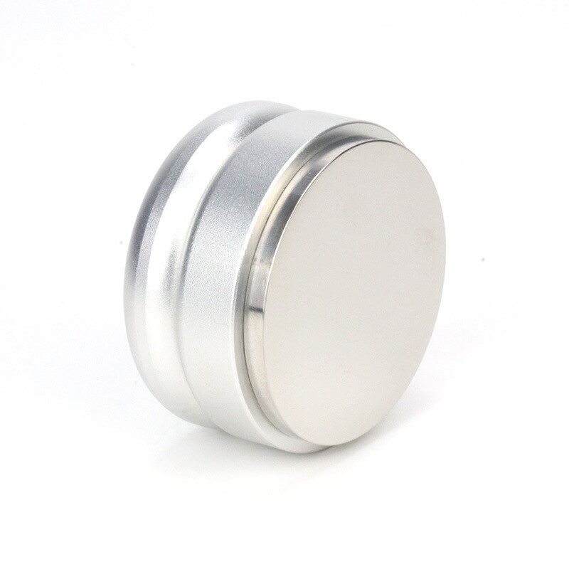 Kaffe tukle 58mm justerbar rustfritt stål kaffe espresso tukle macaron konvekse tre vinklede bakker utgangspunkt distribusjonsverktøy: Sølvflatt