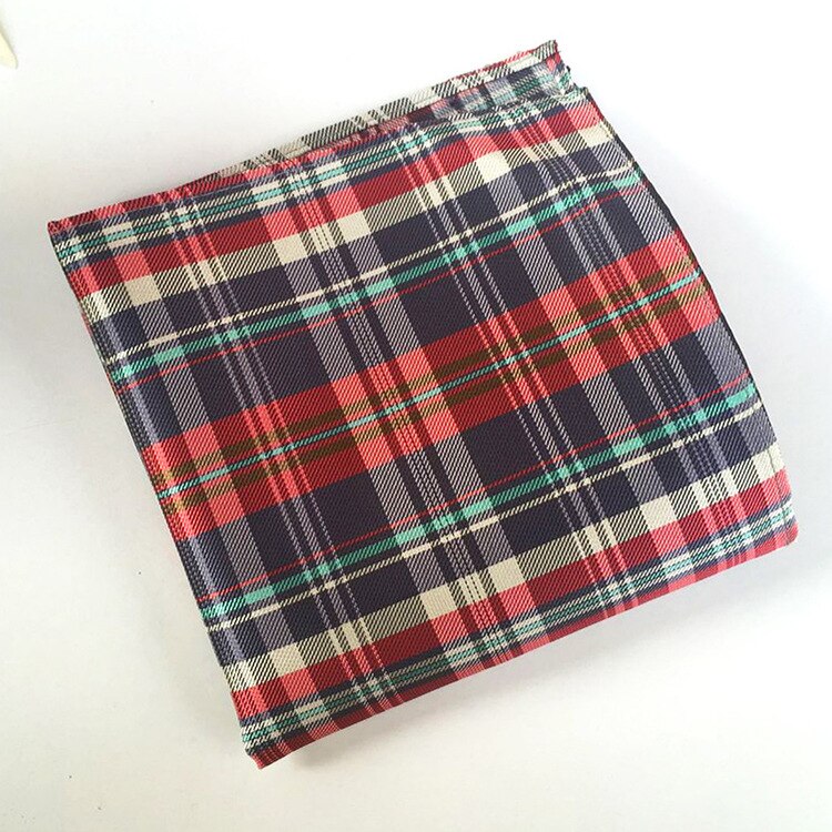 Classy Paisley Plaid Check Mens Silk Handkerchiefs Red Gray Blue Black Yellow Men Wedding Pocket Square: GZ-02