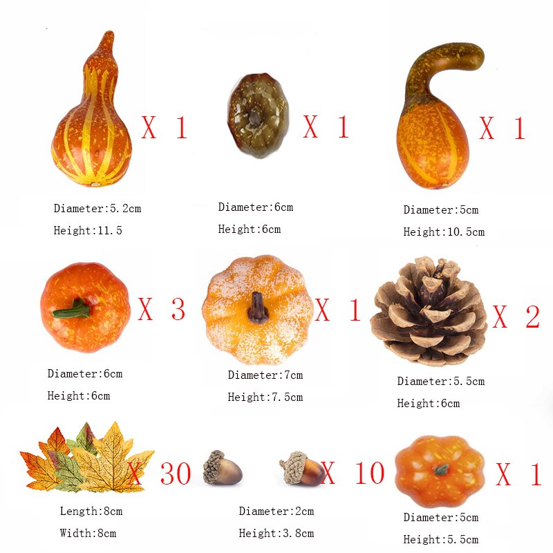 Simulation de citrouille pour Halloween, 50 pièces, 86 pièces, 166 pièces, décoration artificielle, accessoires végétaux de fête, DIY: 50pcs