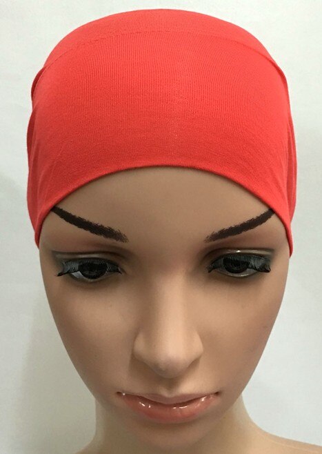Zachte Modal Inner Hijab Caps Moslim Stretch Tulband Cap Islamitische Underscarf Motorkap Hoed Vrouwelijke Hoofdband Tube Cap Turbante Mujer: Red