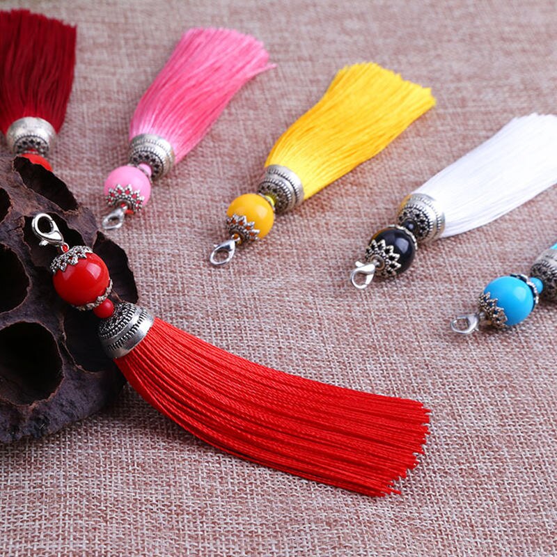 Pendentif à franges en mousqueton, 5 pièces, DIY, bijoux pour rideaux, accessoires décoratifs pour vêtements, sac pour clés de voiture, pompon artisanal pendentif