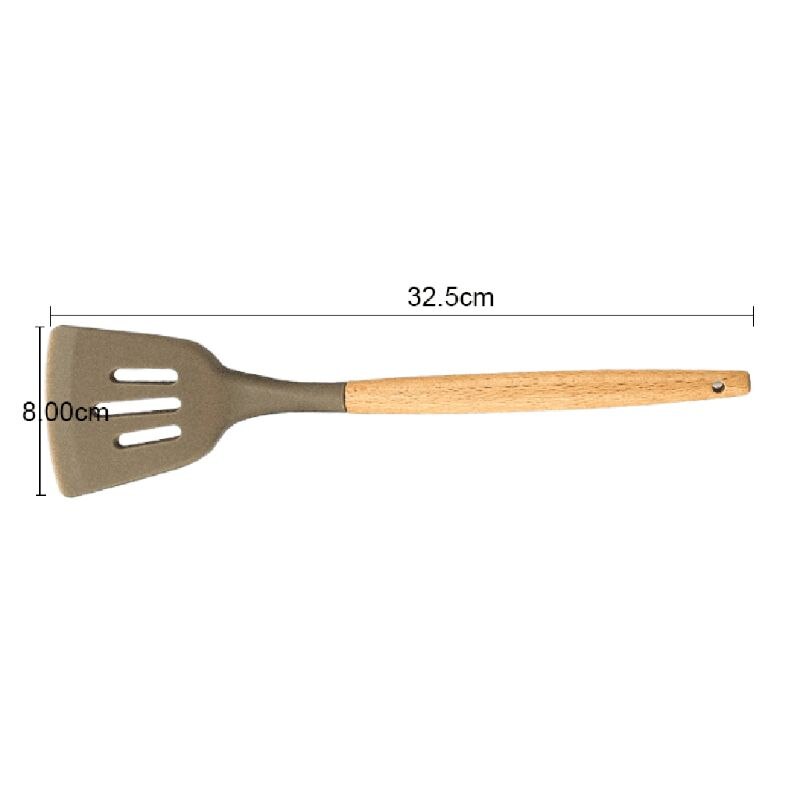 Kitchen Cookware Set Silicone Cooking Set 9 Piece Set Elm Handle Nonstick Cookware D5BD