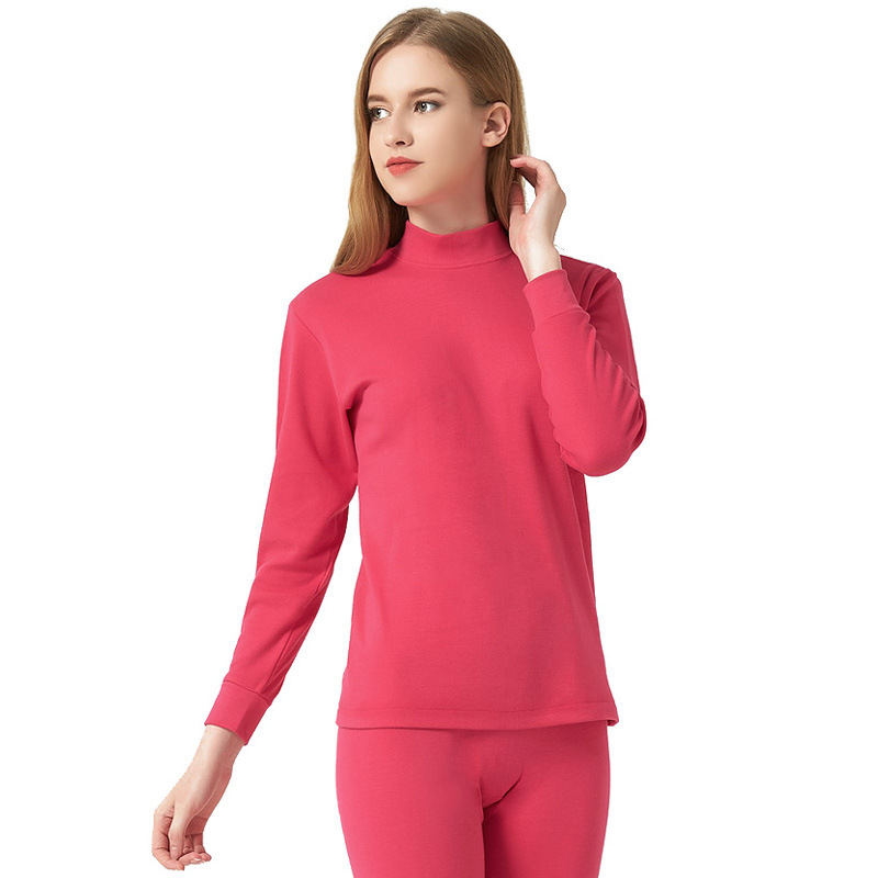 Women Winter Cotton Thermal Underwear Women Warm Suit Collar Base Women Thick Cozy Long Johns