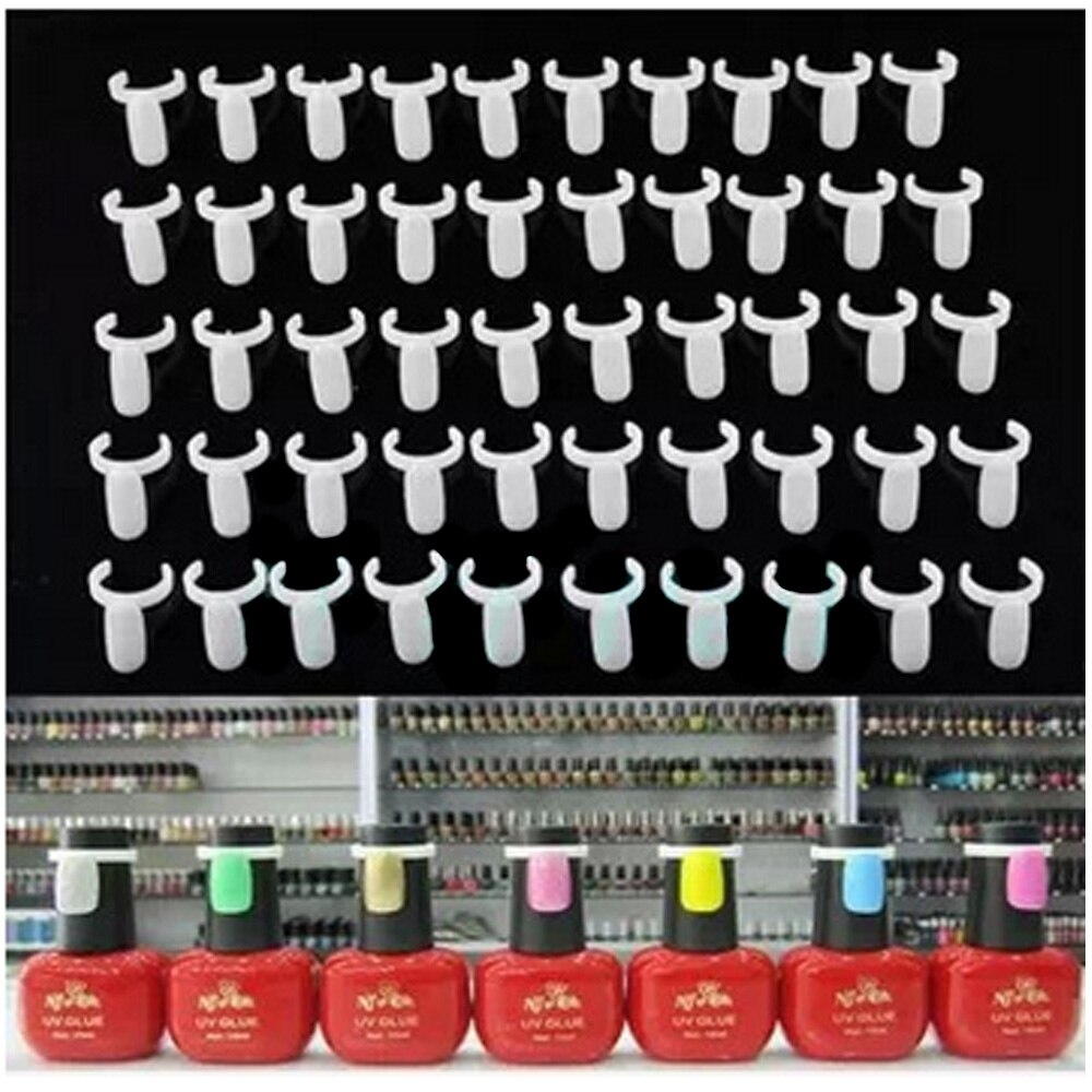50 stücke Professionelle Acryl Nagel Kunst Anzeige Tipps einstellen Nagellack UV Gel Farbe Ring Bord Praxis DIY Nagel Kunst werkzeug