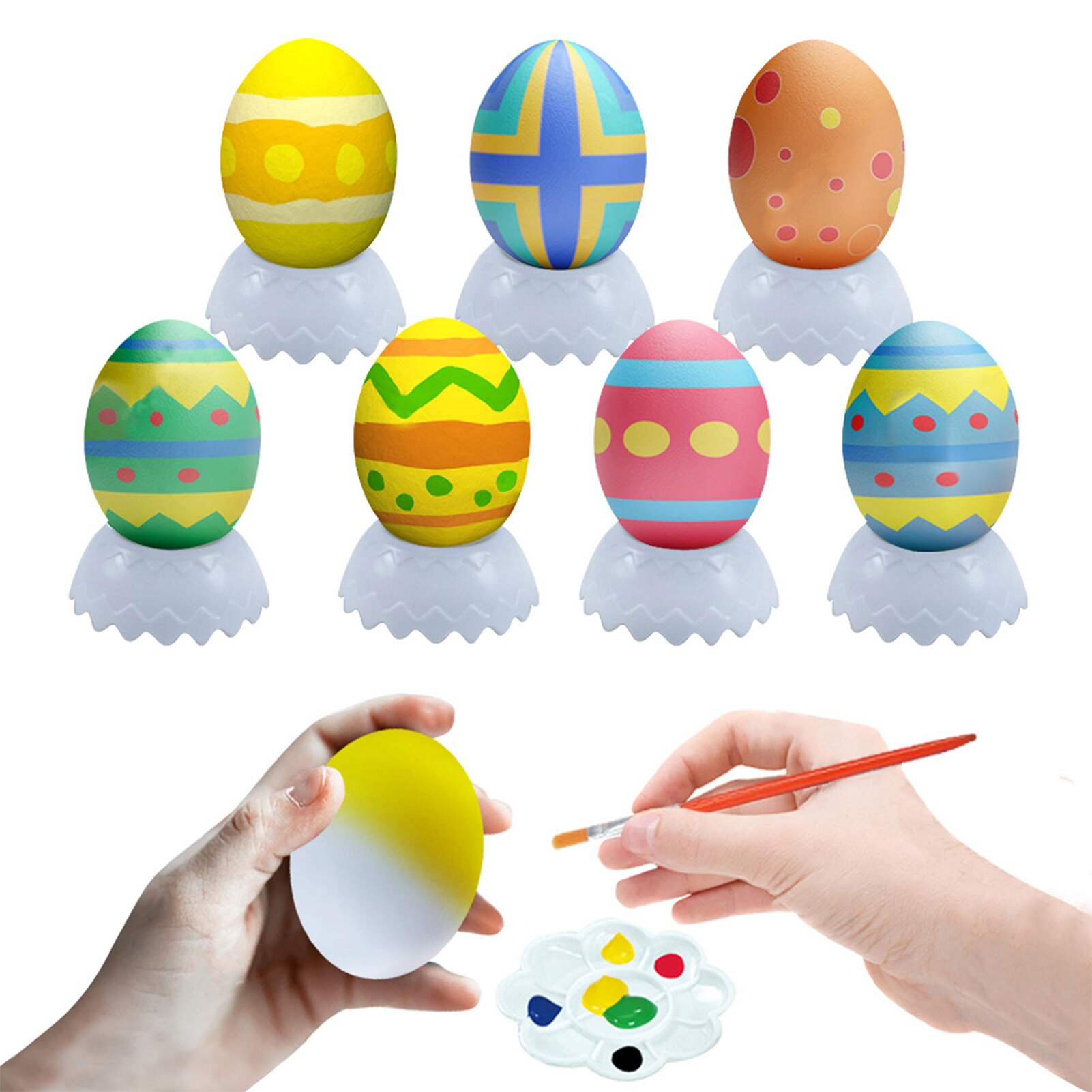 45PCS Easter Egg Painting Arts Crafts Kit for Kids Over 4+ Years
