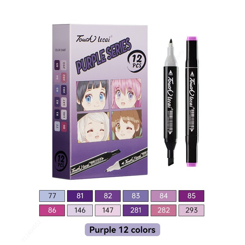 Rotuladores de uso artístico , 12 colores, bolígrafo de fieltro con Alcohol, marcadores para bocetos de Manga, pincel doble, suministros de arte, juego de dibujo: naranja