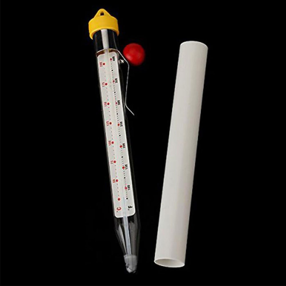 1pc Portable Transparent PVC Shell Food Safe Kitchen Food Thermometer Candy Jam Sugar Temperature Gauge Easy to Read